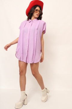 Regata vestido lilas vintage ombreira