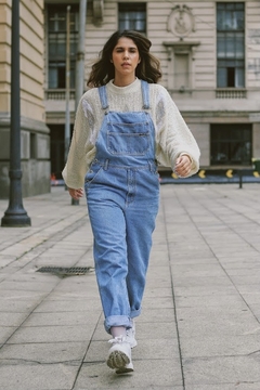 Macacão jardineira jeans grosso vintage original - loja online