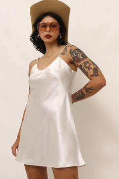 Imagem do Sleep Dress acetinado branco curto