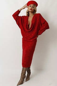 vestido vermelho decote 80’s glamour