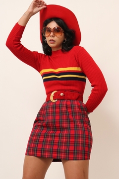 tricot vermelho listras vintage 79’s - loja online