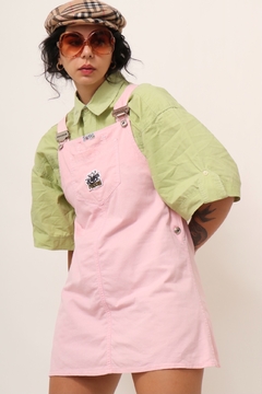 jardineira rosa curta vintage - loja online