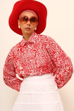 Camisa vermelha e branca vintage - loja online