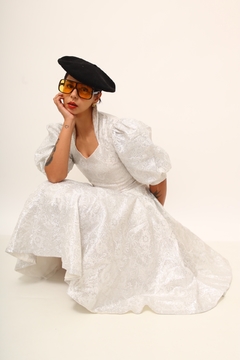 Vestido prata vintage chic 50´s - loja online