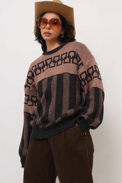 tricot western vintage marrom - comprar online