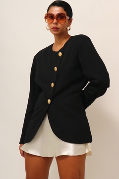 Blazer preto crepe made in USA - loja online