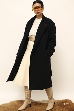 casaco preto 100 % LÃ vintage - loja online