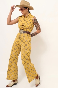 Conjunto western mostarda 70´s calça + cropped - comprar online