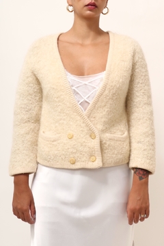 Cropped lã vintage creme - comprar online