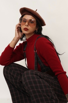 macacao xadrez semi flare vintage - loja online