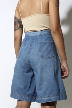 Bermuda jeans ampla cintura mega alta   - Capichó Brechó