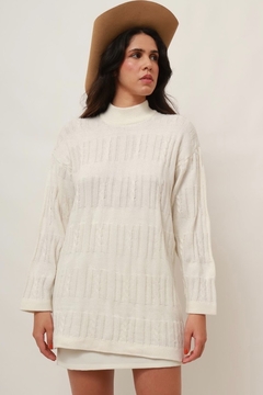 tricot gola alta vintage off white