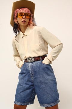 Bermuda cintura mega alta jeans cheinia - comprar online