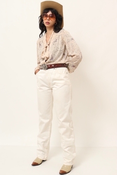 calça cintura alta branca vintage - loja online