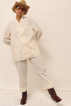 Conjunto pijama off white estampa calça + camisa na internet