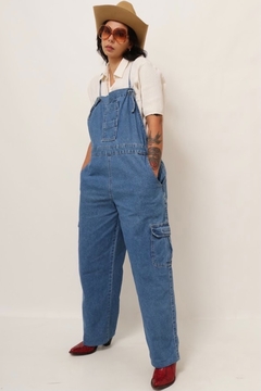 Macacao jeans azul vintage 90´s classico