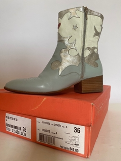 Bota azul celeste western LUIZ BARCELOS couro 36 - loja online