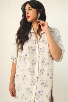 camisa floral vestido vintage - loja online