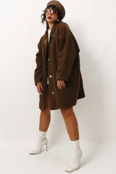 casaco marrom longo forrado - comprar online