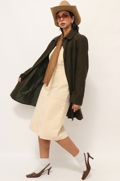 casaco verde forrado vintage - comprar online