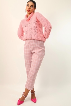 Tricot rosa super grosso gola alta Lady - comprar online