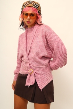 Tricot rosa acinturado 80´s vintage MOM