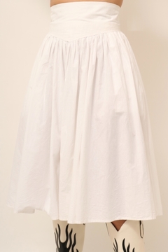 saia estruturada branca vintage cintura alta - comprar online