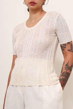 Blusa tricot levinha manga curta - loja online