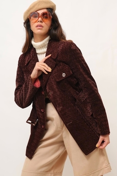 casaco veludo marrom cinto anos 79’ na internet