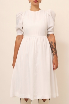 Vestido branco manga bufante rodado vintage 60´s na internet