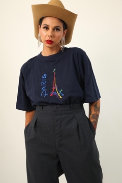 camiseta PARIS marinho vintage na internet