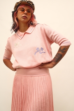 Conjunto tricot rosa SAIA + POLO laços na internet