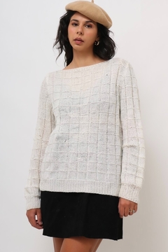 tricot textura off white vintage na internet