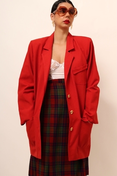 Blazer vermelho alongado vintage - Capichó Brechó