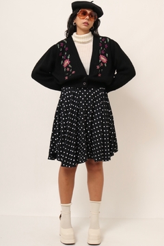 Blusa cropped tricot bordado vintage - comprar online