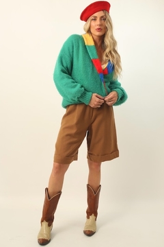 cardigan pulover verde color lego - comprar online