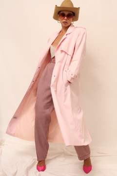 Trench Coat rosa candy forrado - loja online