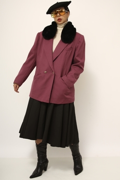 Blazer roxo gola pelucia removivel forrado - loja online