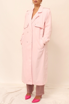 Trench Coat rosa candy forrado - loja online