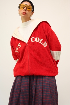 Jaqueta cold vermelha pelucia gola - loja online