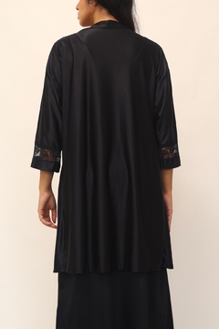 Imagem do Camisola + Robe polimida preta midi fenda