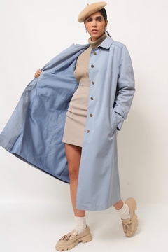 Trenc Coat azul bebe forrado c/cinto vintage - loja online