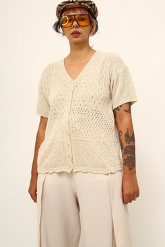Blusa tricot creme vintage - loja online