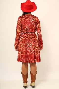 vestido estampado veludo vintage na internet