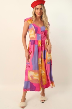Imagem do vestido recorte color rosa summer