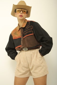 Camisa 100% poliester western vintage - comprar online
