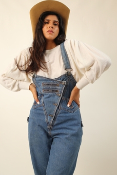 macacão jeans acinturado vintage 90’s na internet