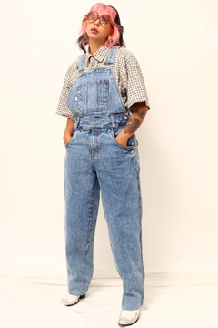 Imagem do Jardineira jeans vintage algodão