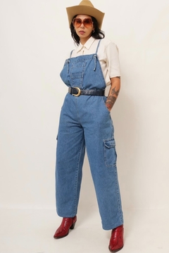 Macacao jeans azul vintage 90´s classico - loja online