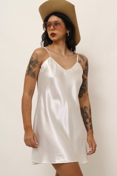 Sleep Dress acetinado branco curto - loja online